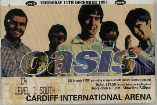 Oasis Be Here Now Live '97 + Ticket Stub UK tour programme (586941